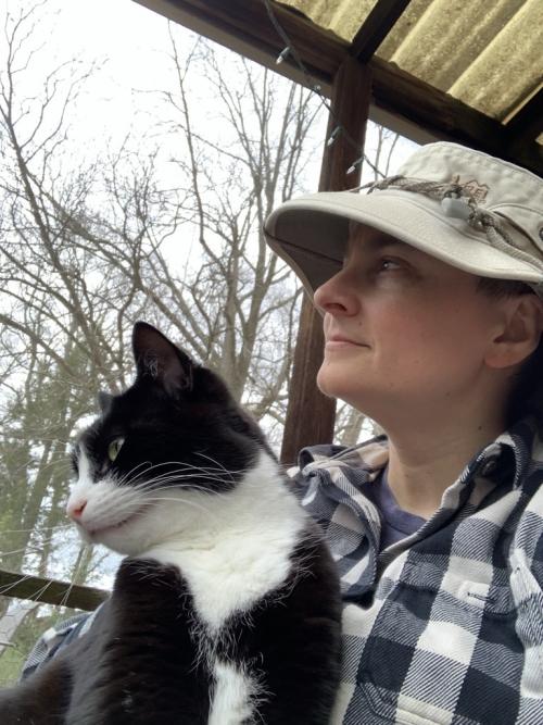 Just a tuxedo cat & his mom contemplating life